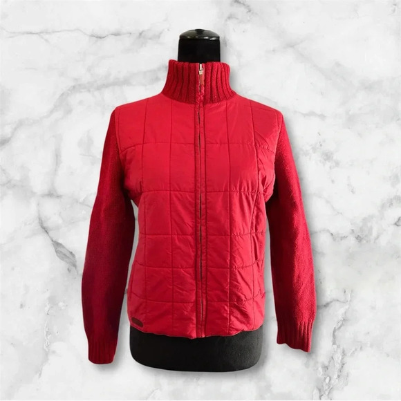 Ralph Ralph Lauren mixed media zip front wool jacket sz M Euc 007 - Picture 1 of 3